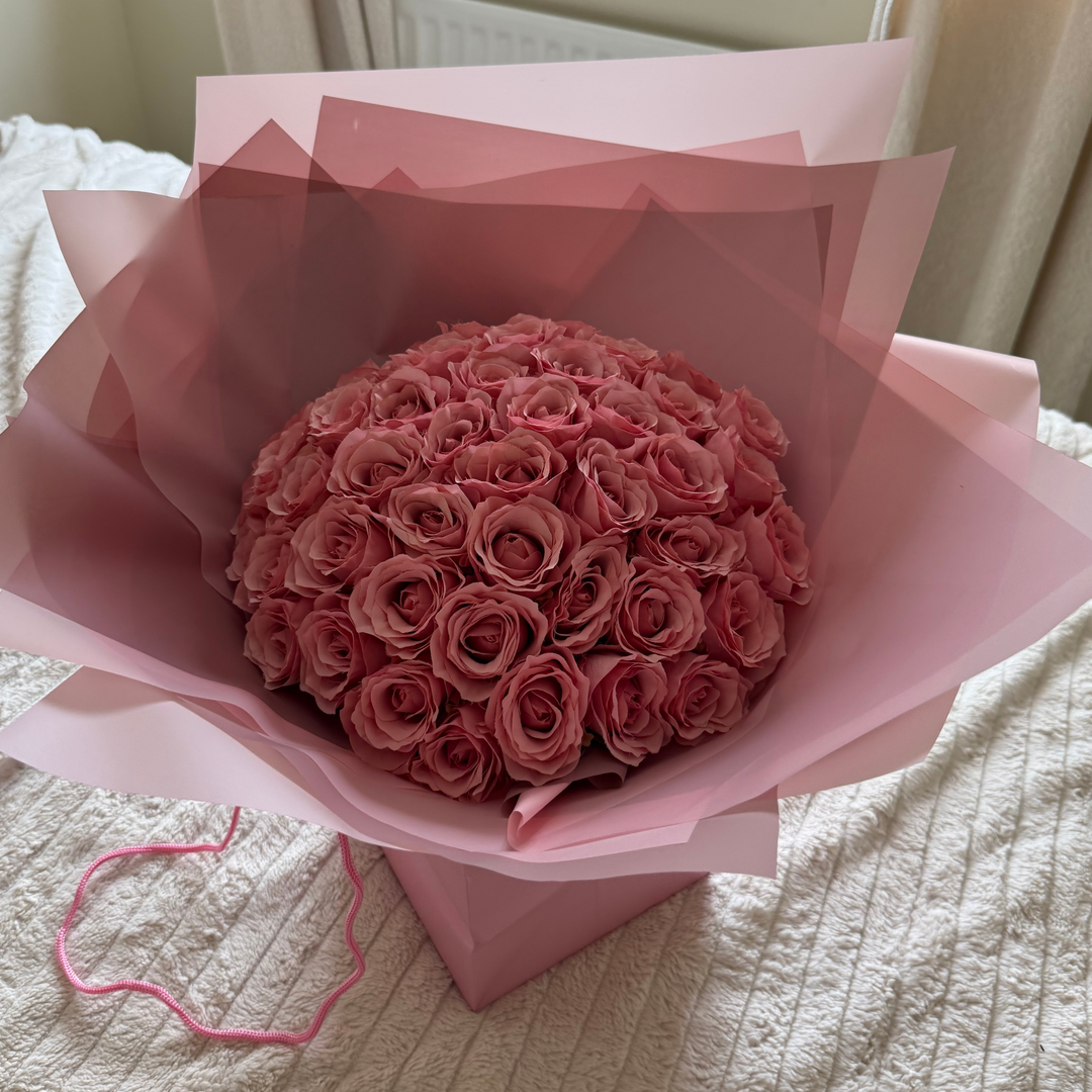 50 Pink Forever Rose Bouquet