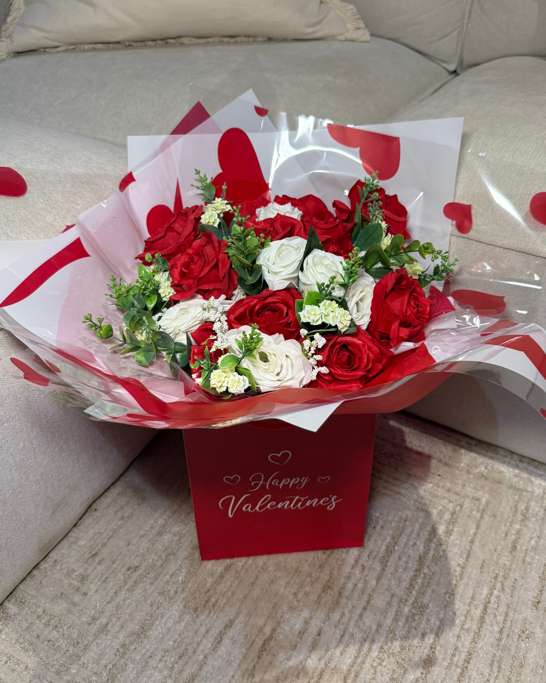 Red & Ivory Forever Mixed Rose Bouquet