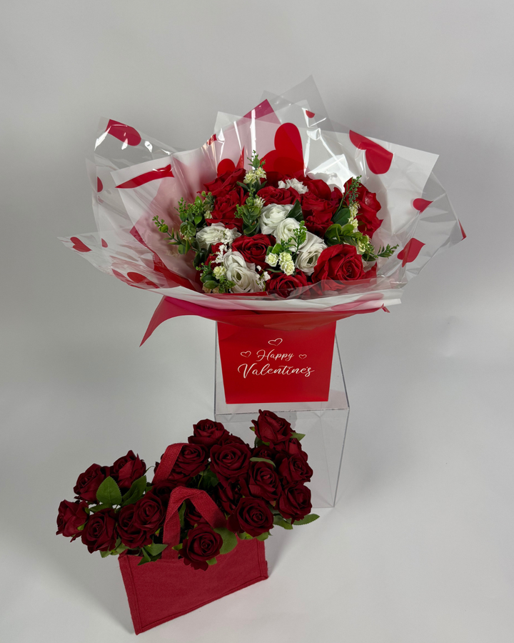 Red & Ivory Forever Mixed Rose Bouquet
