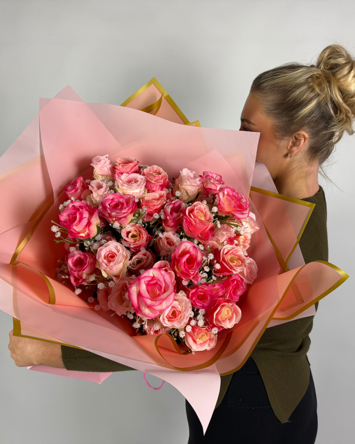 Blush Valentine’s Forever Roses Bundle