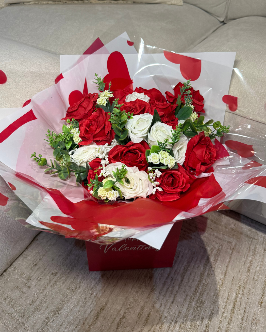 Red & Ivory Forever Mixed Rose Bouquet