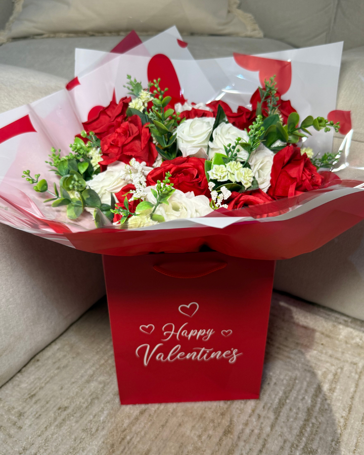 Red & Ivory Forever Mixed Rose Bouquet