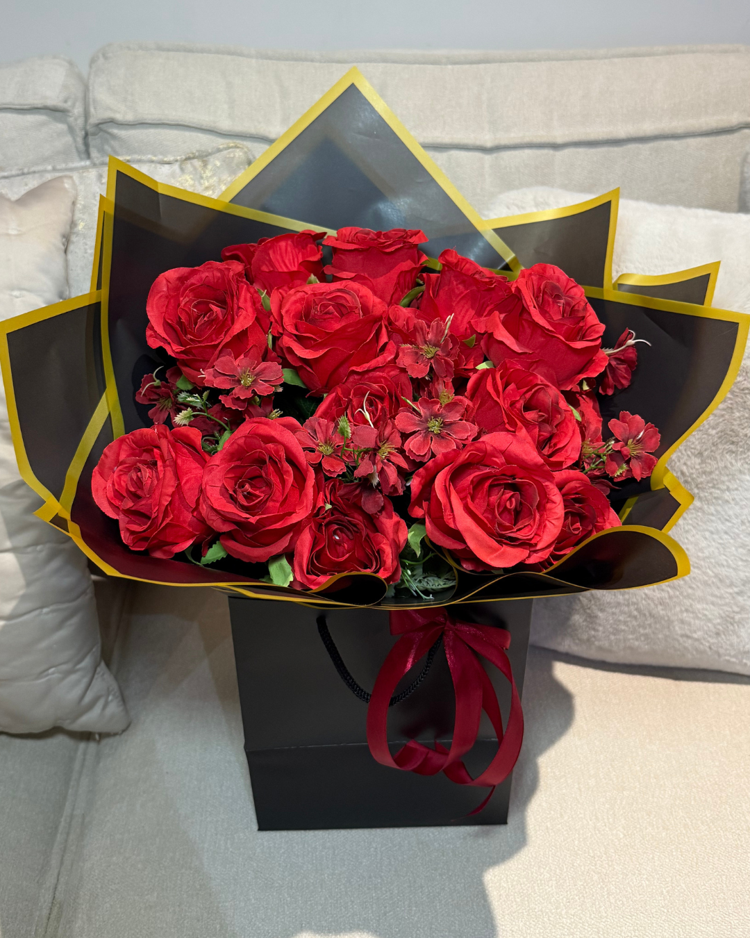 Red Rose & Hydrangea Forever Bouquet