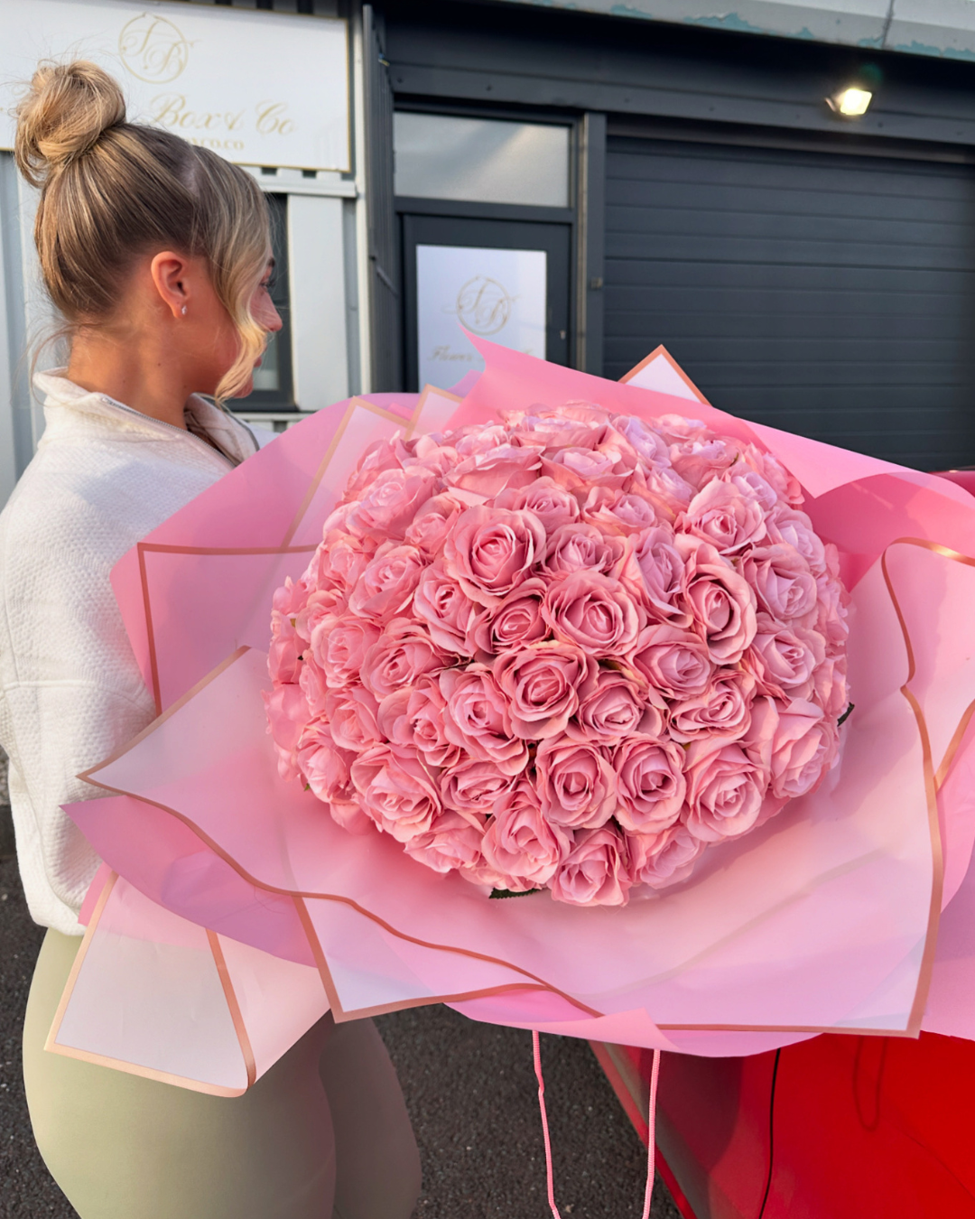 100 Pink Forever Roses