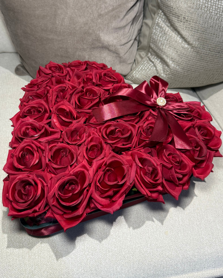 Premium Forever Red Rose Heart