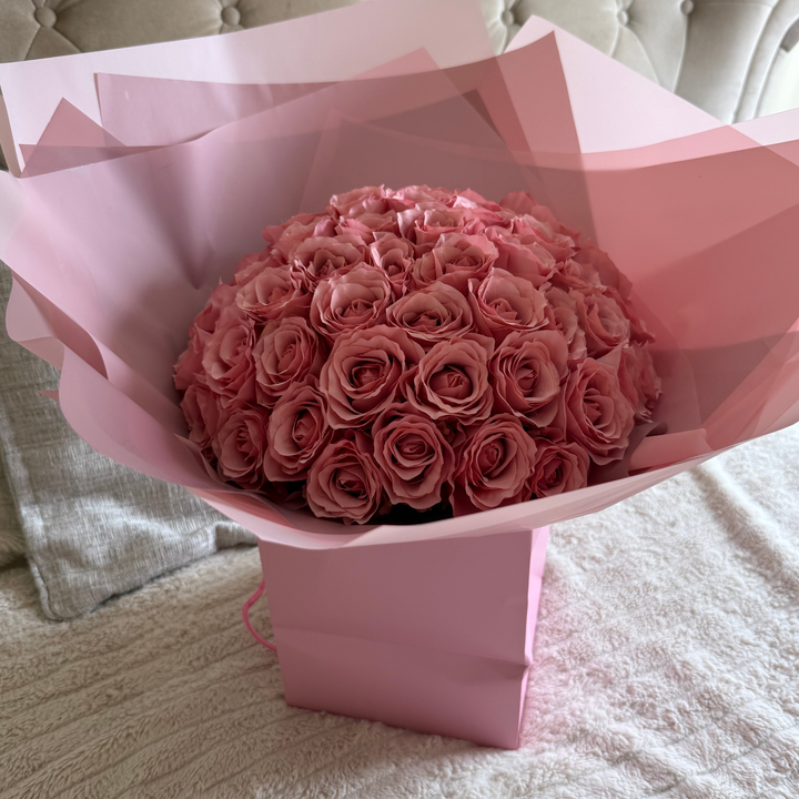 50 Pink Forever Rose Bouquet