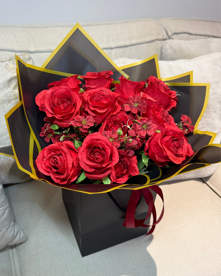 Red Rose & Hydrangea Forever Bouquet