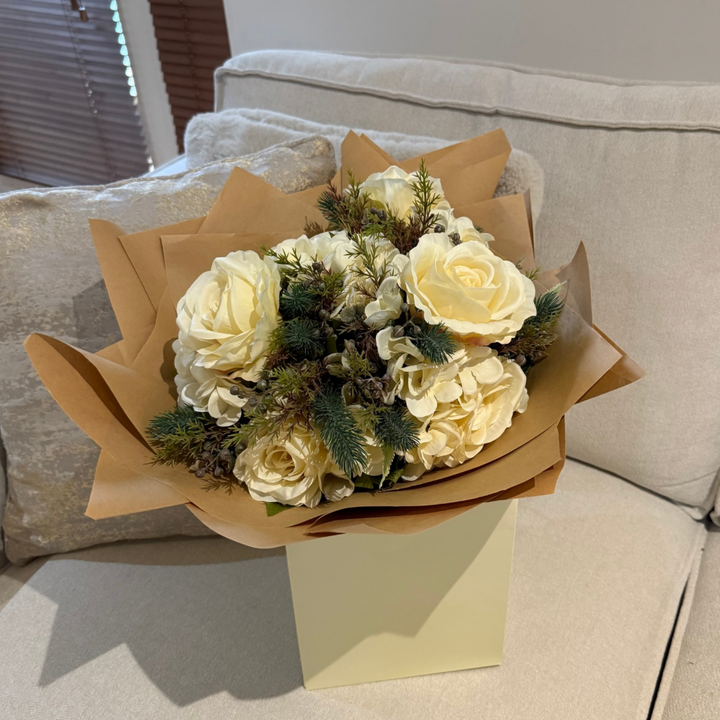 NEW! White Rose Hydrangea Forever Bouquet