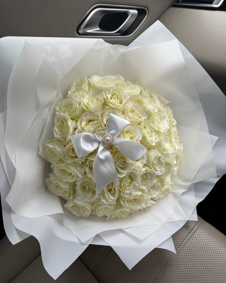 50 Forever Ivory Roses