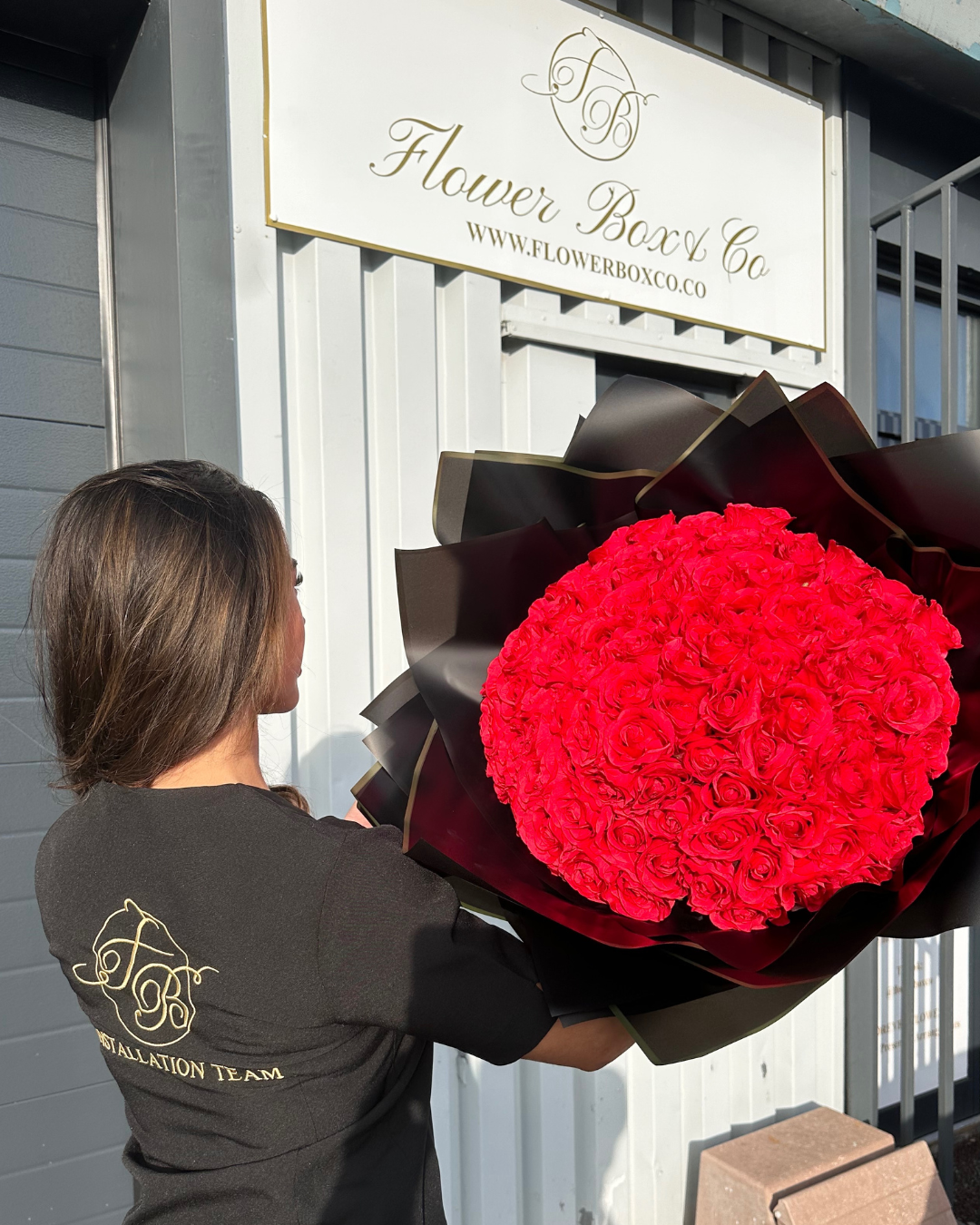 50 Red Bow Forever Roses