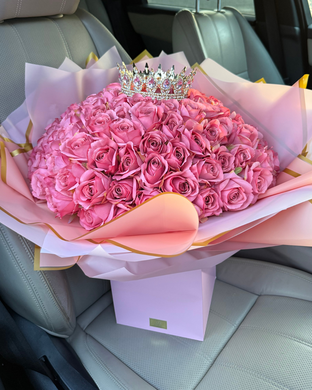 100 Pink Forever Roses