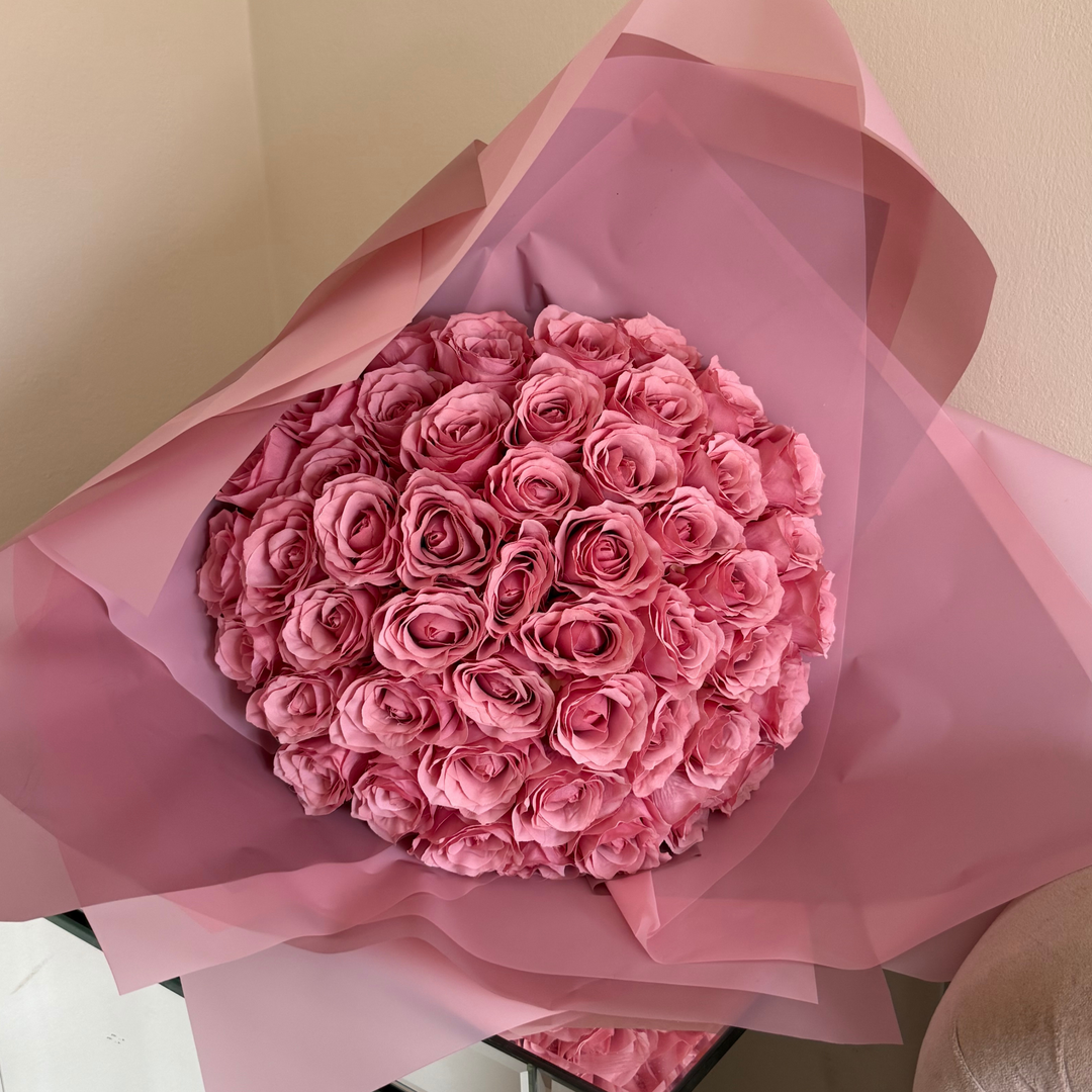 50 Pink Forever Rose Bouquet