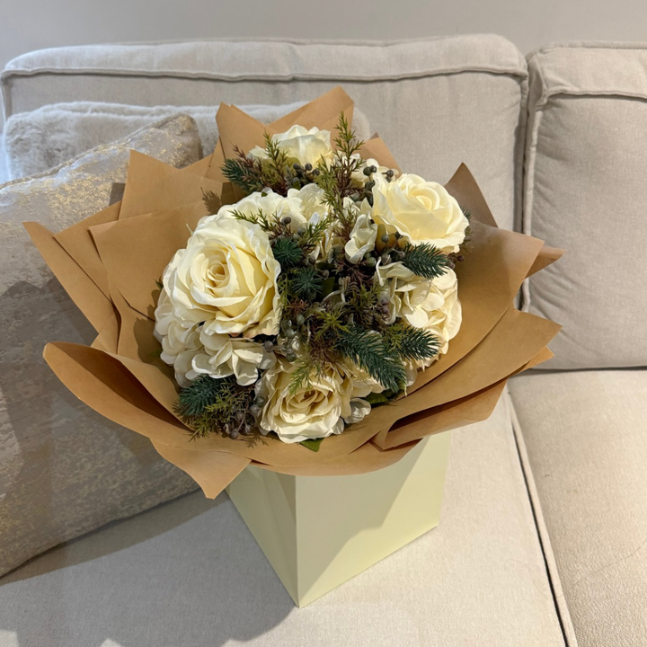 NEW! White Rose Hydrangea Forever Bouquet