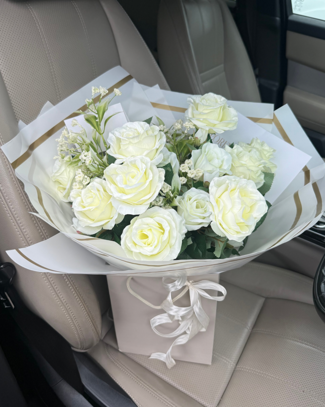 NEW! Ivory Forever Rose Bud Bouquet