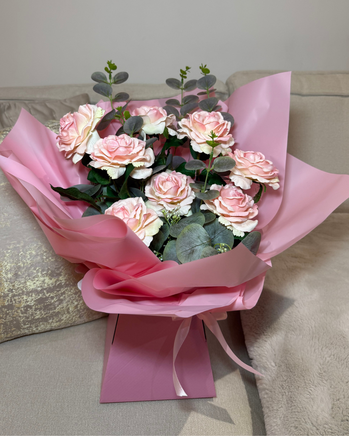 Forever Pink Rose & Eucalyptus Flower Box