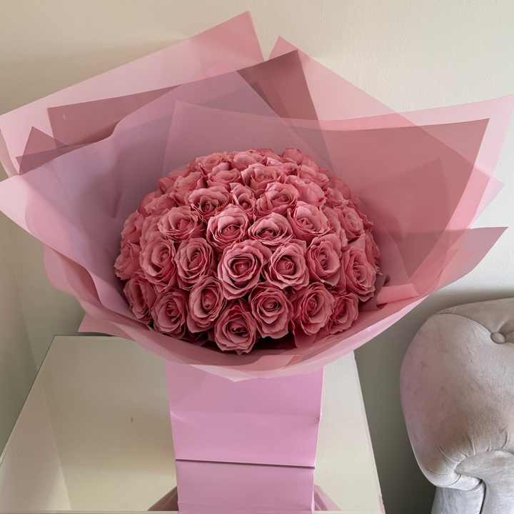 50 Pink Forever Rose Bouquet
