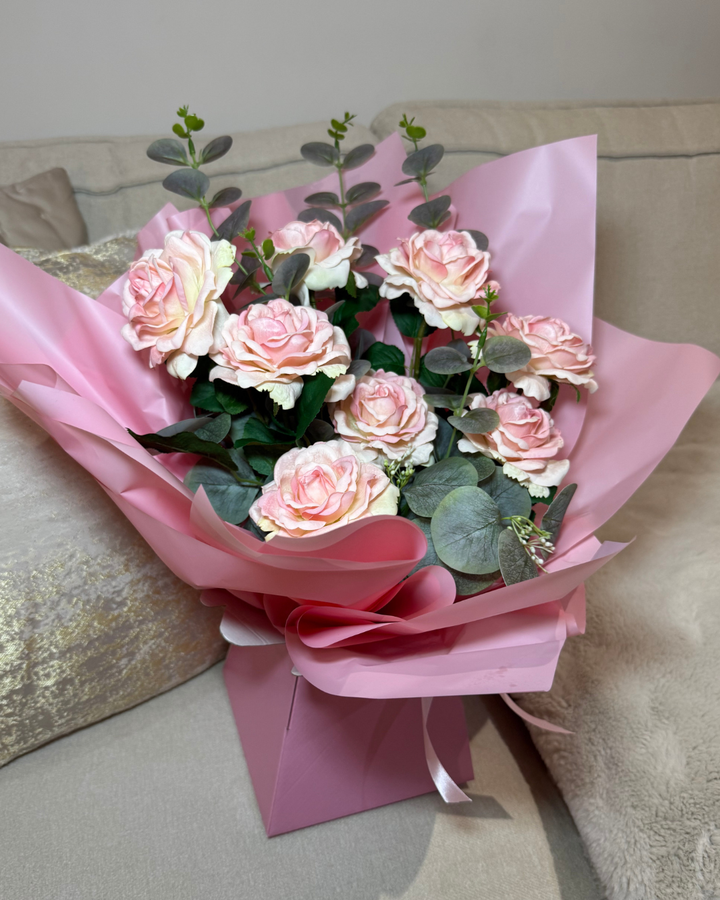Forever Pink Rose & Eucalyptus Flower Box