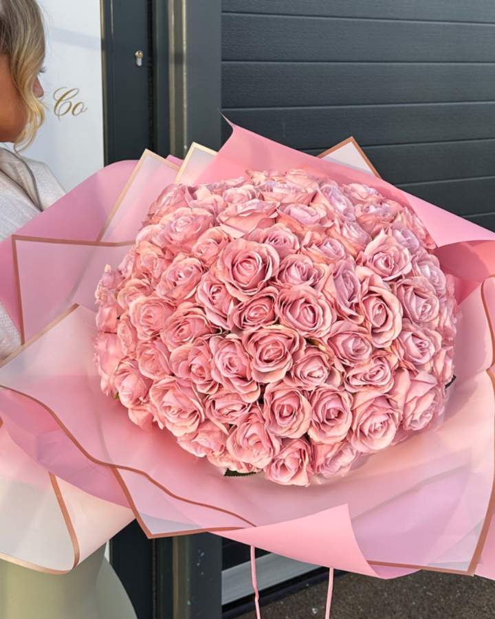 100 Pink Forever Roses