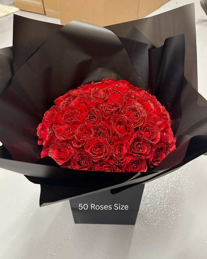 Red Glitter Forever Roses