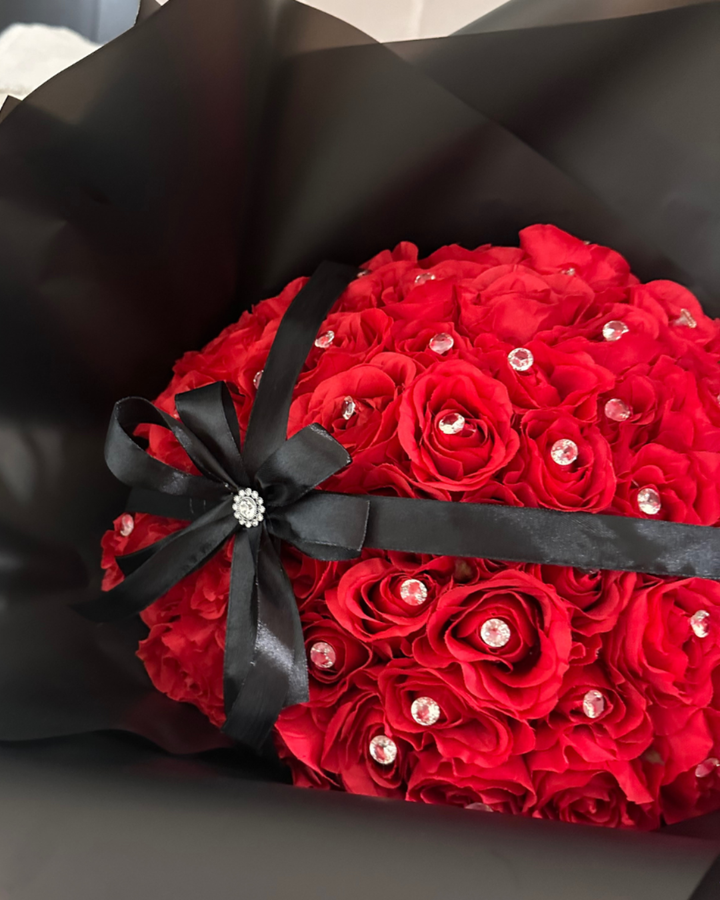 50 Red Bow Forever Roses