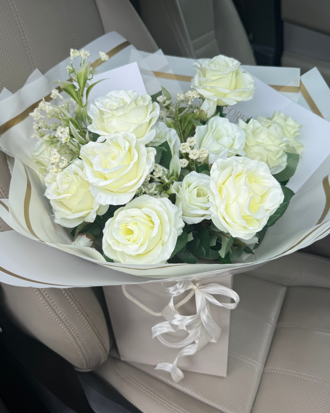 NEW! Ivory Forever Rose Bud Bouquet