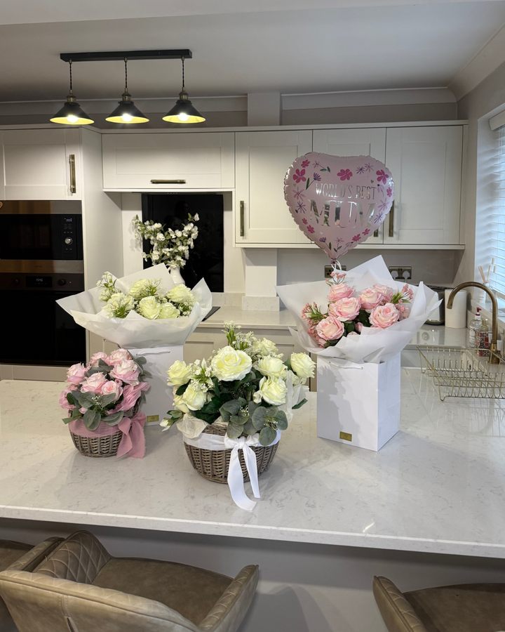 Petite Pink Blooming Basket