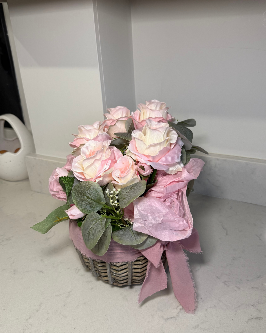 Petite Pink Blooming Basket