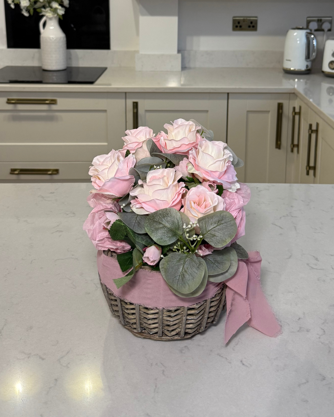Petite Pink Blooming Basket