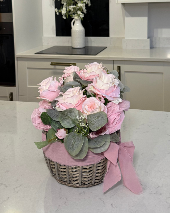 Petite Pink Blooming Basket